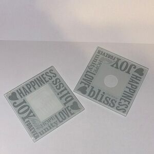 Sex of 6 Glass Picture Coasters with Inspirational Words